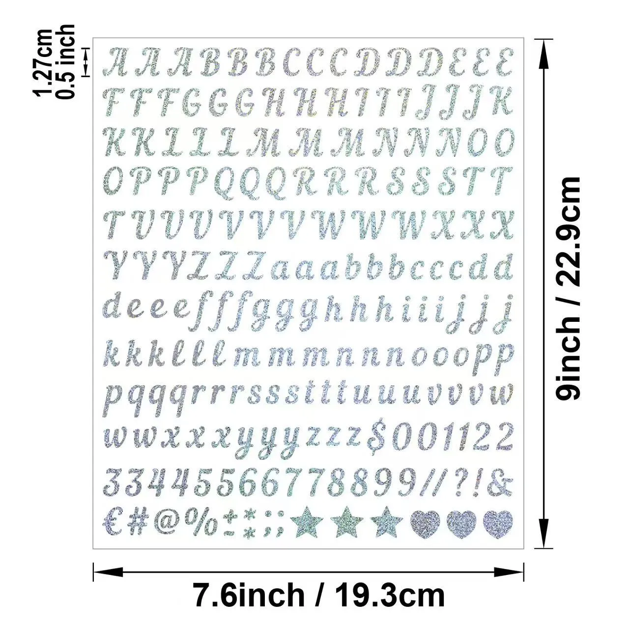 Alfabetyczna i numeryczna naklejka dekoracyjna z piaskowcem
